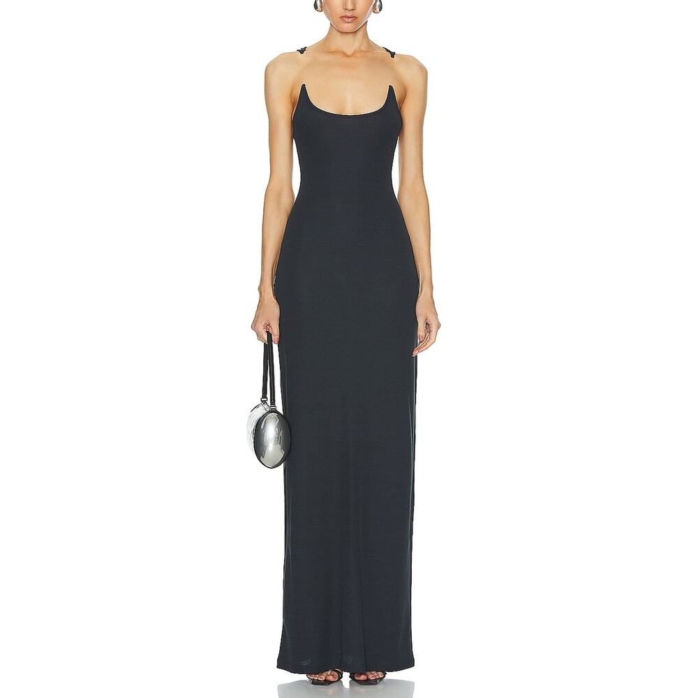 Y/Project Sleek Black Invisible Strap Maxi Dress Size XS